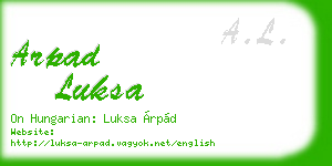 arpad luksa business card